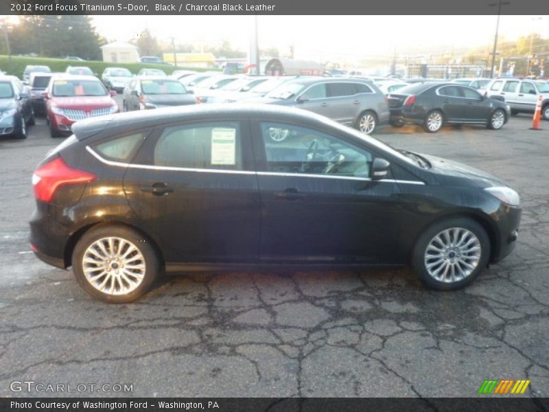 Black / Charcoal Black Leather 2012 Ford Focus Titanium 5-Door