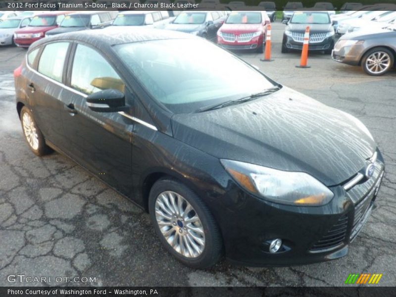 Black / Charcoal Black Leather 2012 Ford Focus Titanium 5-Door