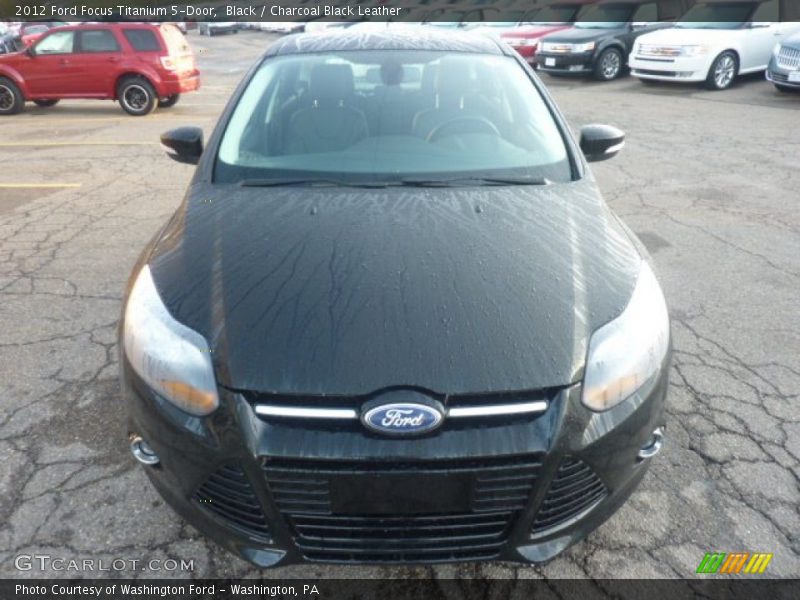 Black / Charcoal Black Leather 2012 Ford Focus Titanium 5-Door