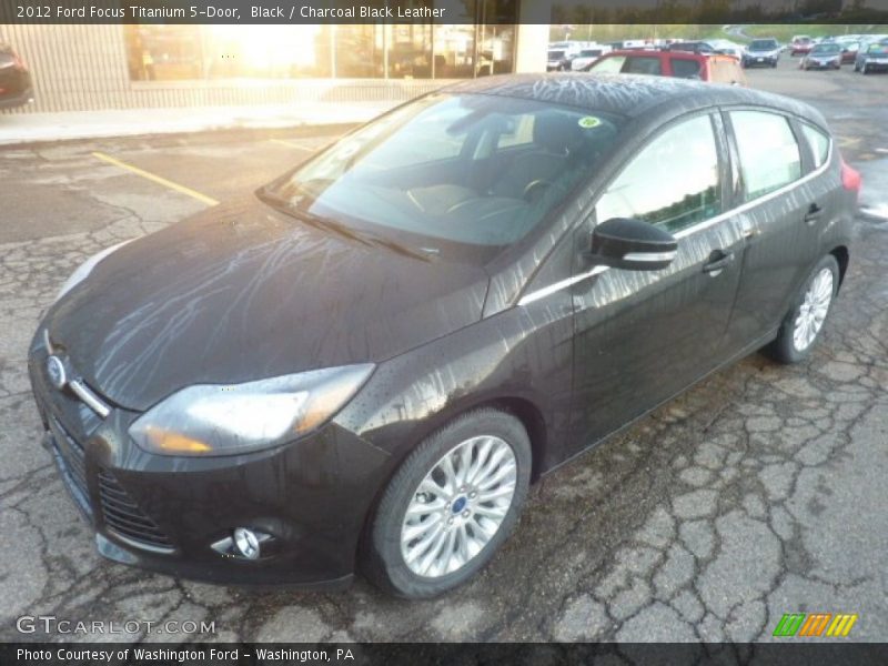 Black / Charcoal Black Leather 2012 Ford Focus Titanium 5-Door