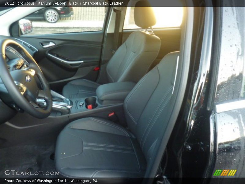 Black / Charcoal Black Leather 2012 Ford Focus Titanium 5-Door