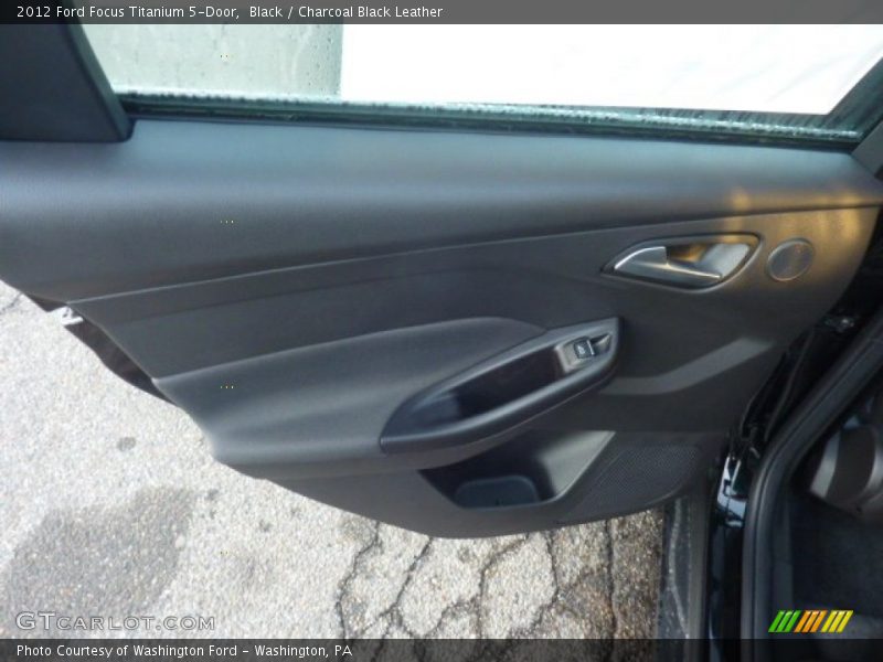Black / Charcoal Black Leather 2012 Ford Focus Titanium 5-Door