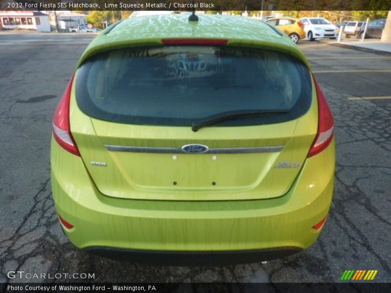 Lime Squeeze Metallic / Charcoal Black 2012 Ford Fiesta SES Hatchback