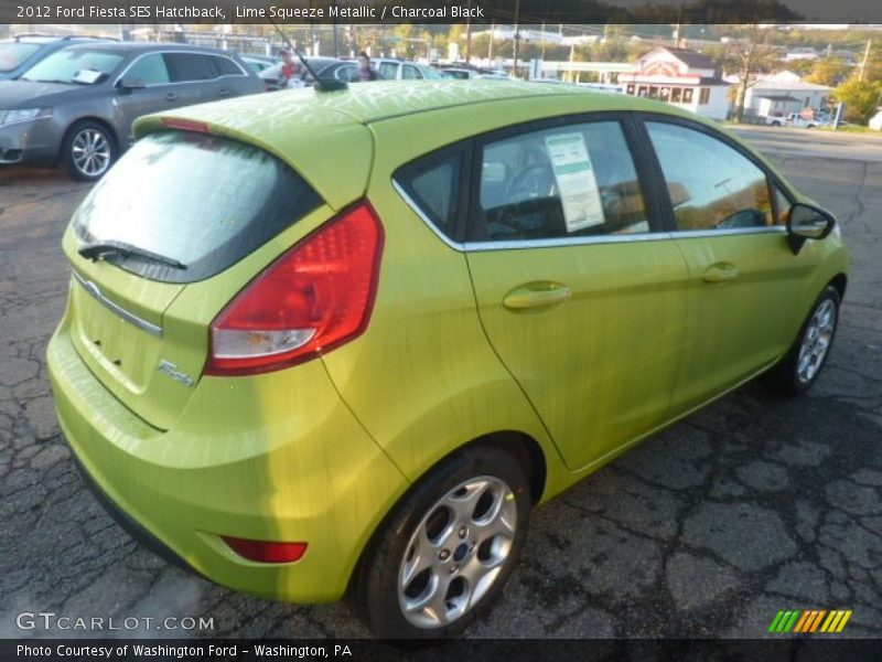 Lime Squeeze Metallic / Charcoal Black 2012 Ford Fiesta SES Hatchback