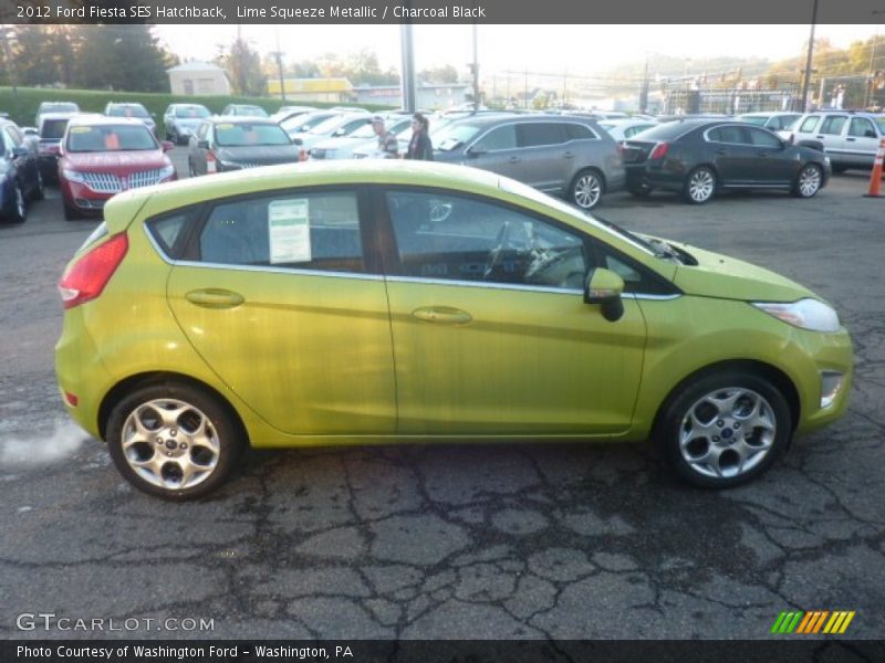 Lime Squeeze Metallic / Charcoal Black 2012 Ford Fiesta SES Hatchback