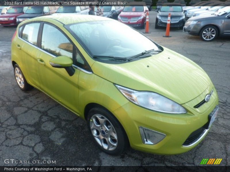Lime Squeeze Metallic / Charcoal Black 2012 Ford Fiesta SES Hatchback