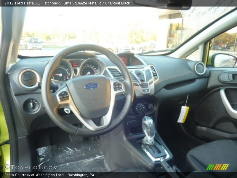 Lime Squeeze Metallic / Charcoal Black 2012 Ford Fiesta SES Hatchback