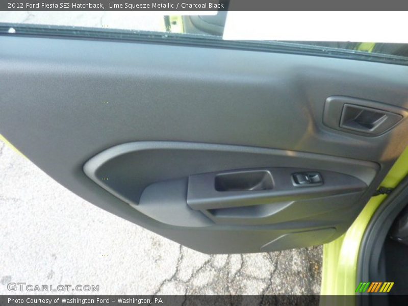 Lime Squeeze Metallic / Charcoal Black 2012 Ford Fiesta SES Hatchback