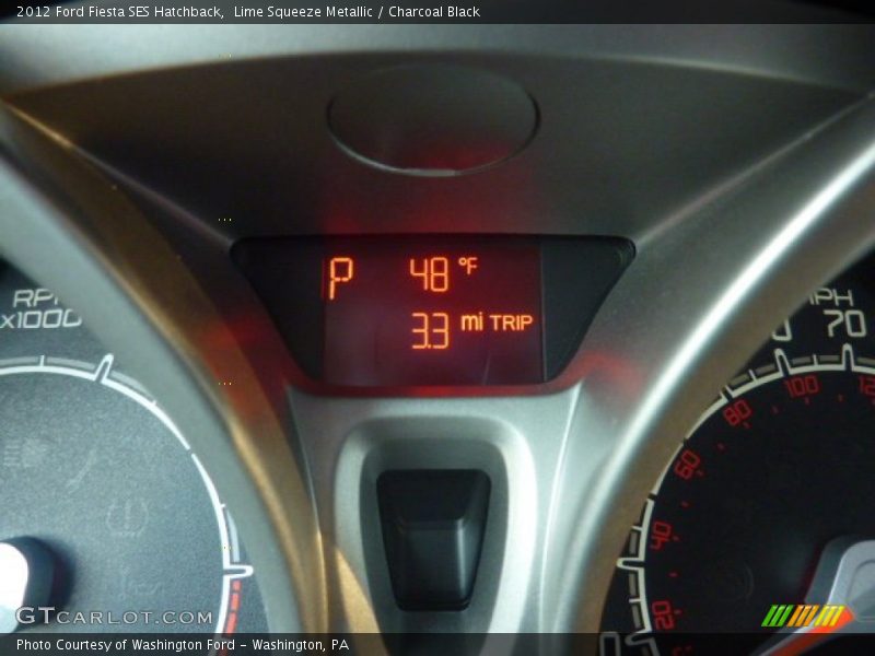 Lime Squeeze Metallic / Charcoal Black 2012 Ford Fiesta SES Hatchback