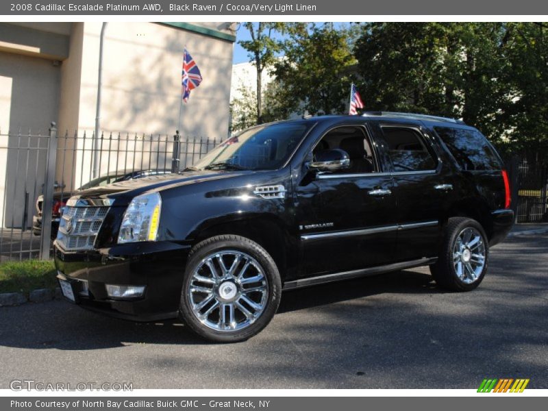 Black Raven / Cocoa/Very Light Linen 2008 Cadillac Escalade Platinum AWD