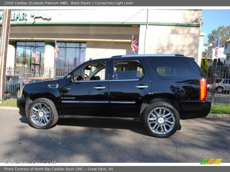 Black Raven / Cocoa/Very Light Linen 2008 Cadillac Escalade Platinum AWD
