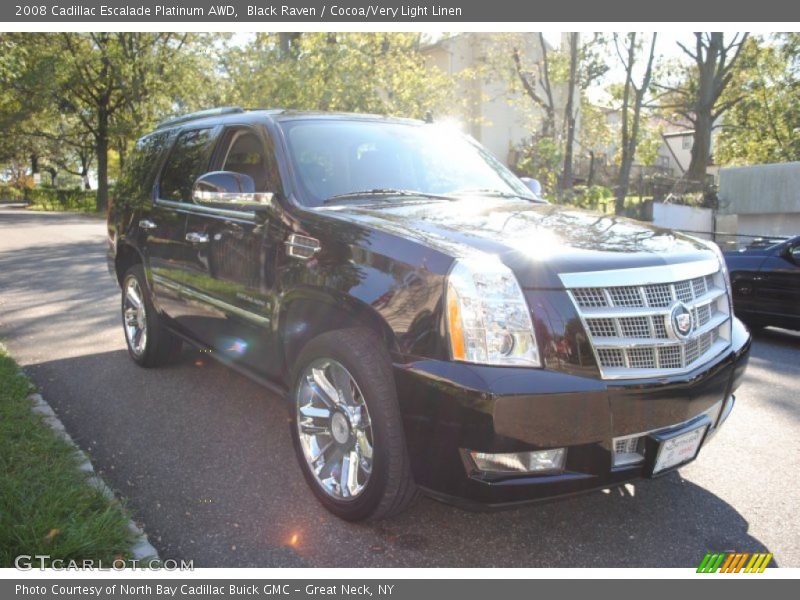 Black Raven / Cocoa/Very Light Linen 2008 Cadillac Escalade Platinum AWD