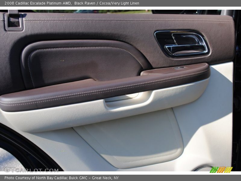 Black Raven / Cocoa/Very Light Linen 2008 Cadillac Escalade Platinum AWD