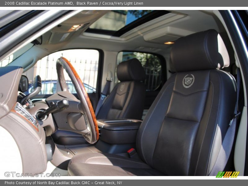 Black Raven / Cocoa/Very Light Linen 2008 Cadillac Escalade Platinum AWD