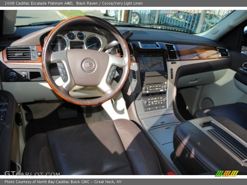Black Raven / Cocoa/Very Light Linen 2008 Cadillac Escalade Platinum AWD