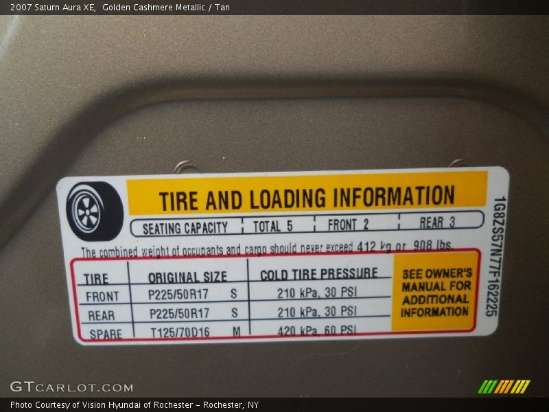Golden Cashmere Metallic / Tan 2007 Saturn Aura XE