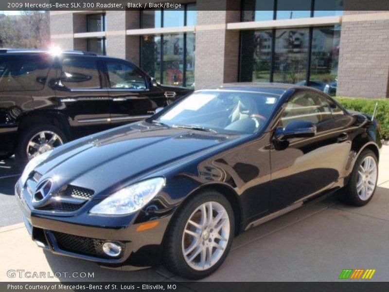 Black / Black/Beige 2009 Mercedes-Benz SLK 300 Roadster