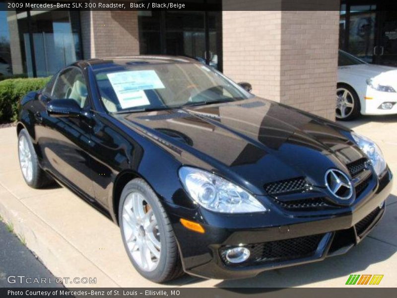 Black / Black/Beige 2009 Mercedes-Benz SLK 300 Roadster