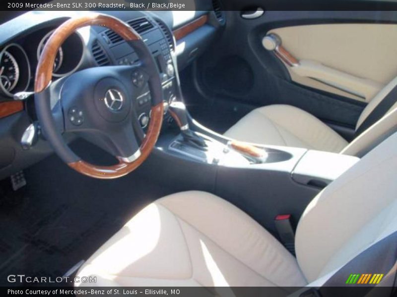 Black / Black/Beige 2009 Mercedes-Benz SLK 300 Roadster