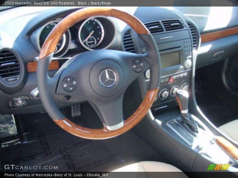 Black / Black/Beige 2009 Mercedes-Benz SLK 300 Roadster