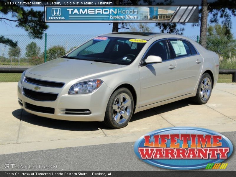 Gold Mist Metallic / Titanium 2010 Chevrolet Malibu LT Sedan