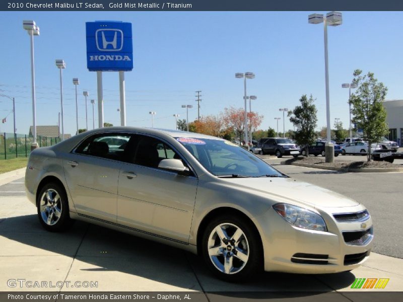 Gold Mist Metallic / Titanium 2010 Chevrolet Malibu LT Sedan