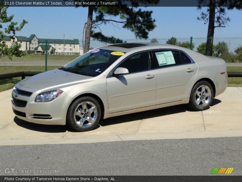 Gold Mist Metallic / Titanium 2010 Chevrolet Malibu LT Sedan