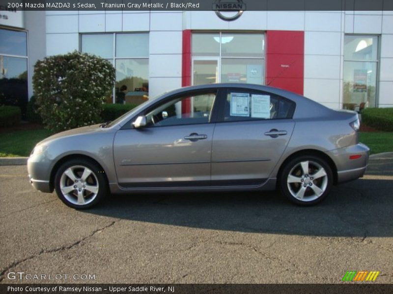 Titanium Gray Metallic / Black/Red 2004 Mazda MAZDA3 s Sedan