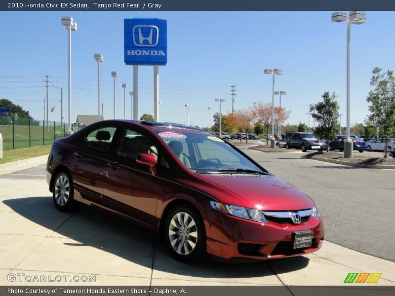 Tango Red Pearl / Gray 2010 Honda Civic EX Sedan