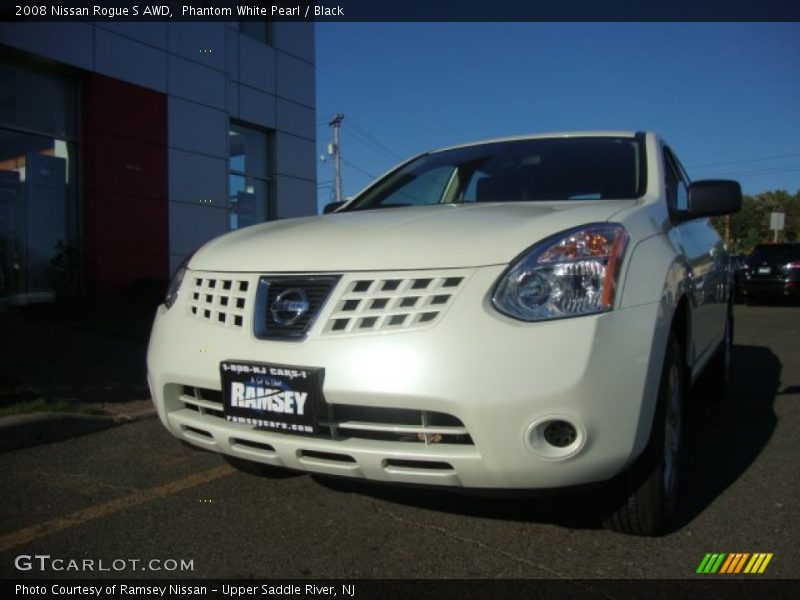 Phantom White Pearl / Black 2008 Nissan Rogue S AWD