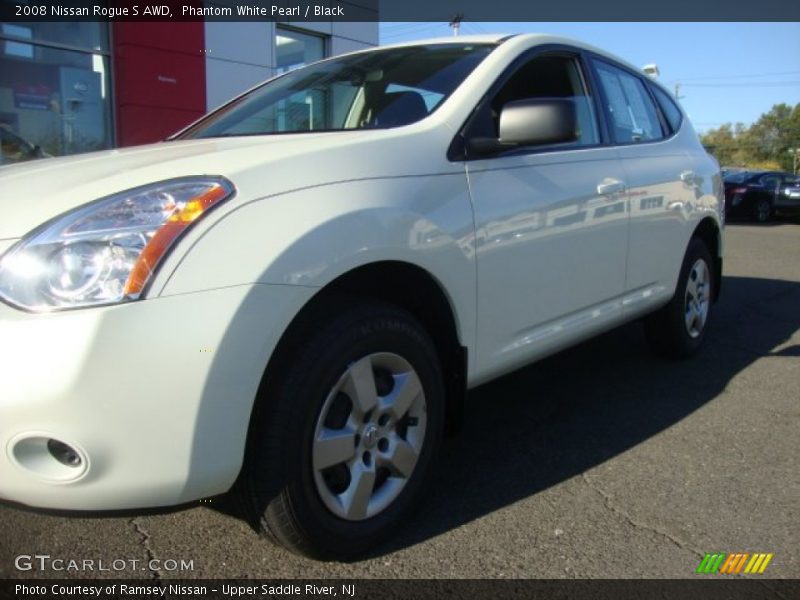 Phantom White Pearl / Black 2008 Nissan Rogue S AWD