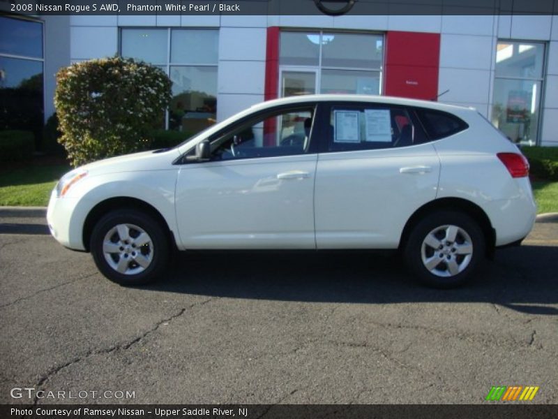 Phantom White Pearl / Black 2008 Nissan Rogue S AWD