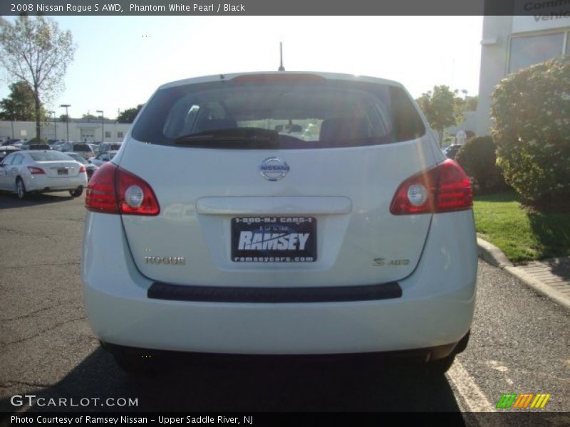 Phantom White Pearl / Black 2008 Nissan Rogue S AWD