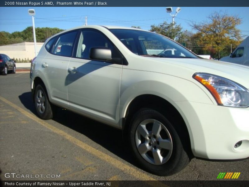 Phantom White Pearl / Black 2008 Nissan Rogue S AWD