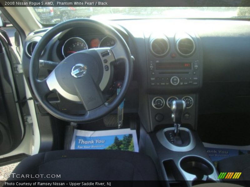 Phantom White Pearl / Black 2008 Nissan Rogue S AWD