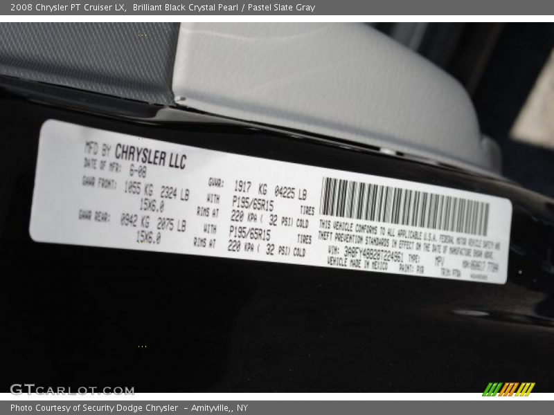 Brilliant Black Crystal Pearl / Pastel Slate Gray 2008 Chrysler PT Cruiser LX