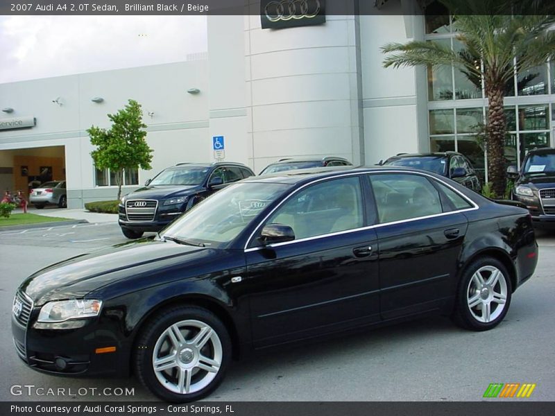 Brilliant Black / Beige 2007 Audi A4 2.0T Sedan