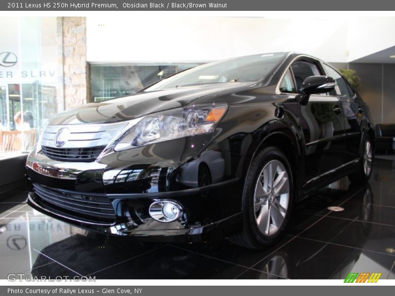 Obsidian Black / Black/Brown Walnut 2011 Lexus HS 250h Hybrid Premium