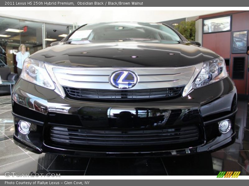 Obsidian Black / Black/Brown Walnut 2011 Lexus HS 250h Hybrid Premium