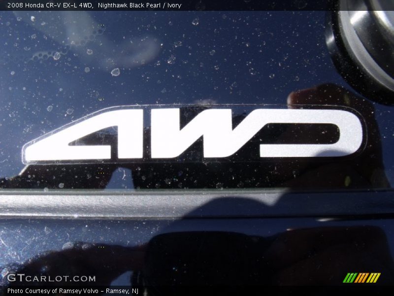 Nighthawk Black Pearl / Ivory 2008 Honda CR-V EX-L 4WD