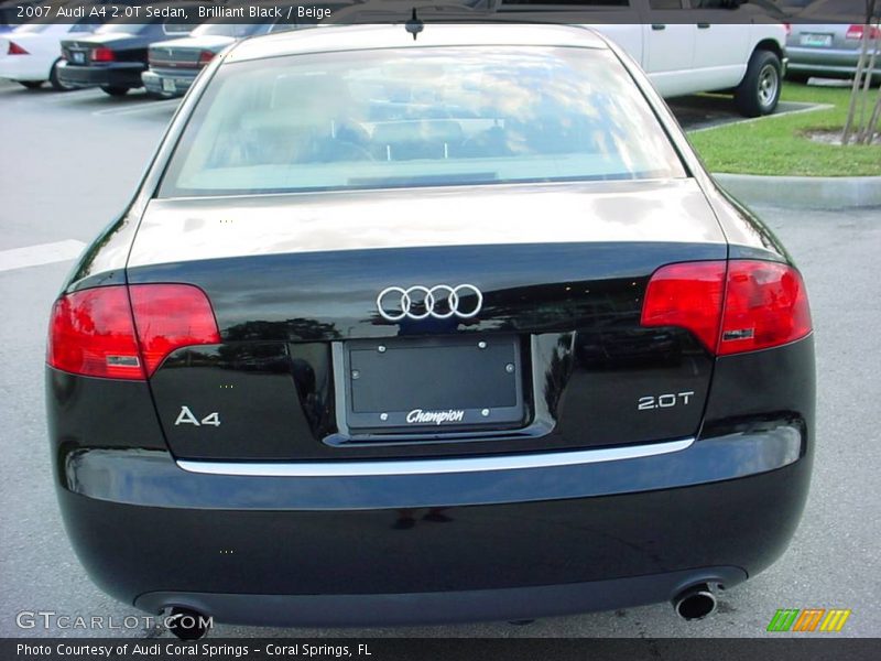 Brilliant Black / Beige 2007 Audi A4 2.0T Sedan