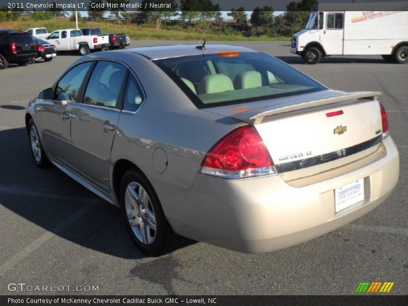 Gold Mist Metallic / Neutral 2011 Chevrolet Impala LT