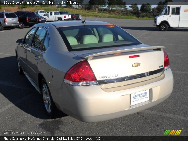 Gold Mist Metallic / Neutral 2011 Chevrolet Impala LT