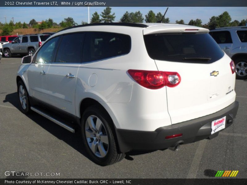 White / Light Gray/Ebony 2012 Chevrolet Traverse LTZ