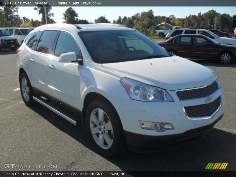 White / Light Gray/Ebony 2012 Chevrolet Traverse LTZ