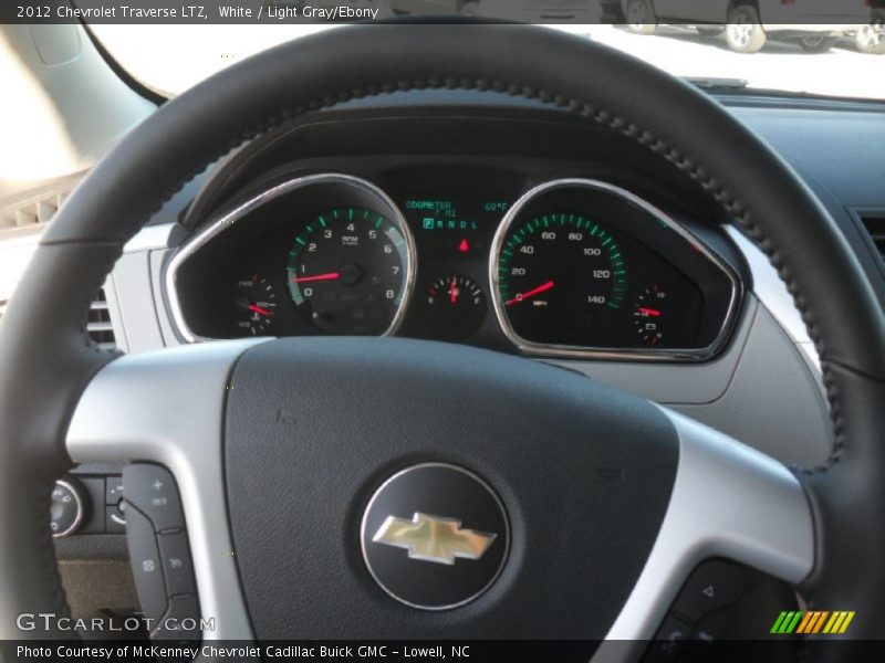 White / Light Gray/Ebony 2012 Chevrolet Traverse LTZ