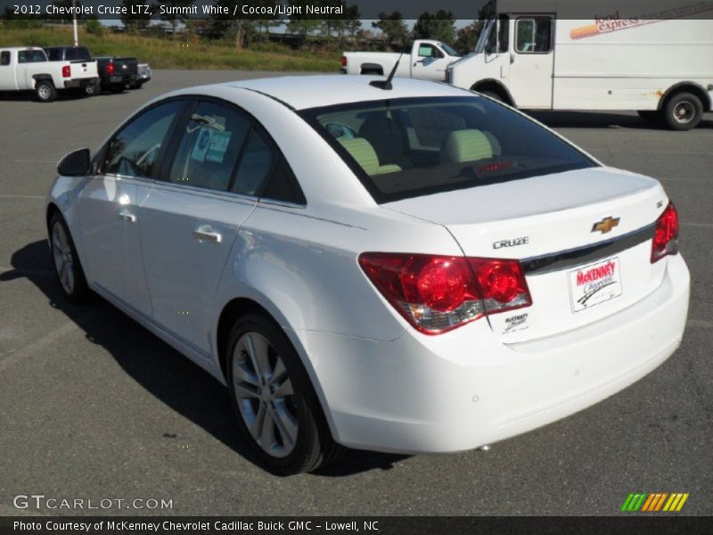 Summit White / Cocoa/Light Neutral 2012 Chevrolet Cruze LTZ