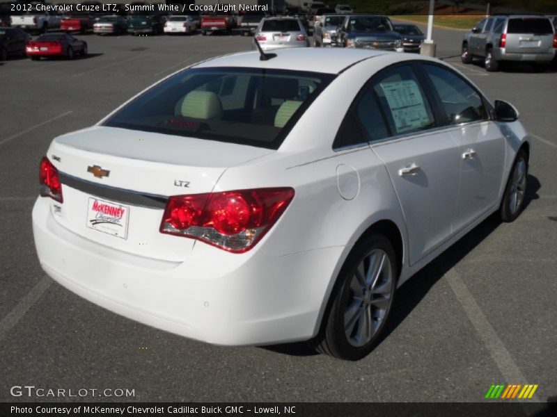 Summit White / Cocoa/Light Neutral 2012 Chevrolet Cruze LTZ