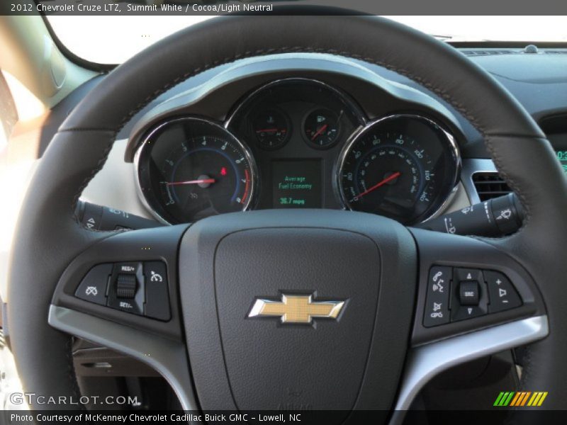 Summit White / Cocoa/Light Neutral 2012 Chevrolet Cruze LTZ