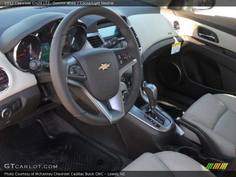 Summit White / Cocoa/Light Neutral 2012 Chevrolet Cruze LTZ